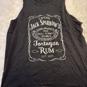 Jack sparrow Black Tortugan Rum Graphic Tank Top